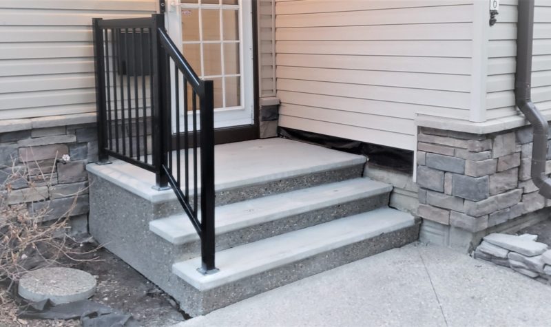 Precast Steps with Railing - The Concrete Doctors