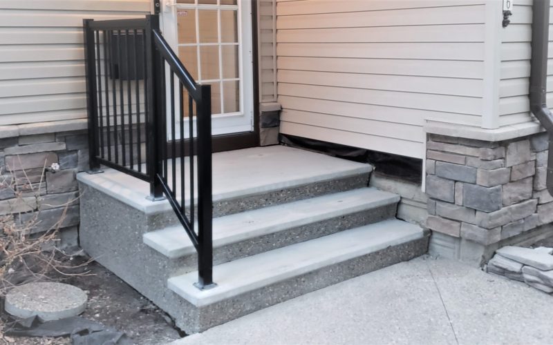 Precast Steps with Railing - The Concrete Doctors